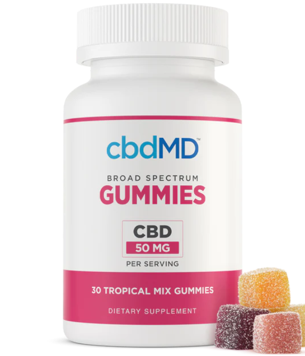 cbdMD Broad Spectrum CBD PM Sleep Gummies Raspberry - 750MG, 60ct