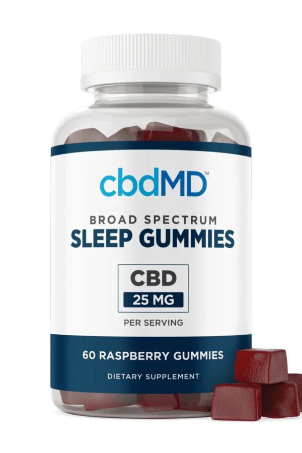 cbdMD Broad Spectrum CBD PM Sleep Gummies Raspberry - 750MG, 60ct