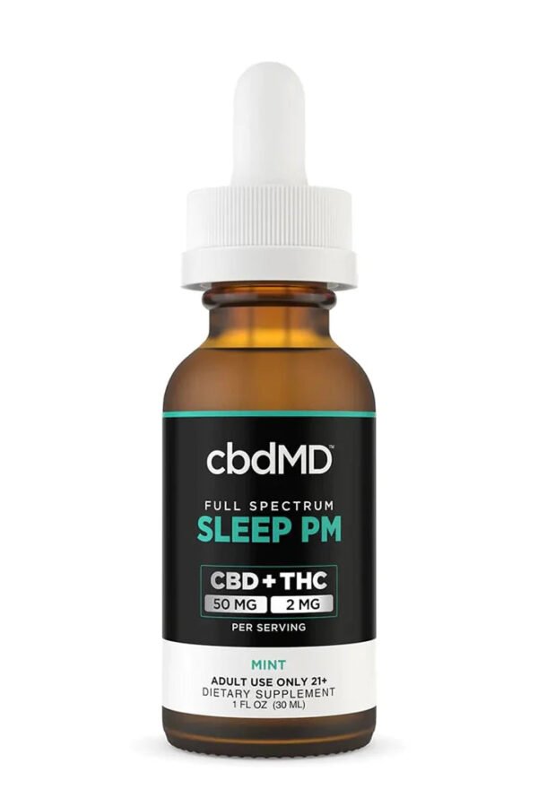 cbdMD CBD PM Oil Tincture Drops 30mL Mint 1500MG