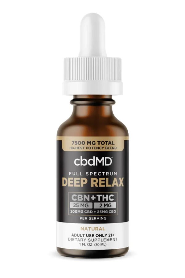 cbdMD Full Spectrum CBD + CBG Oil Deep Sleep Drops - 7500MG