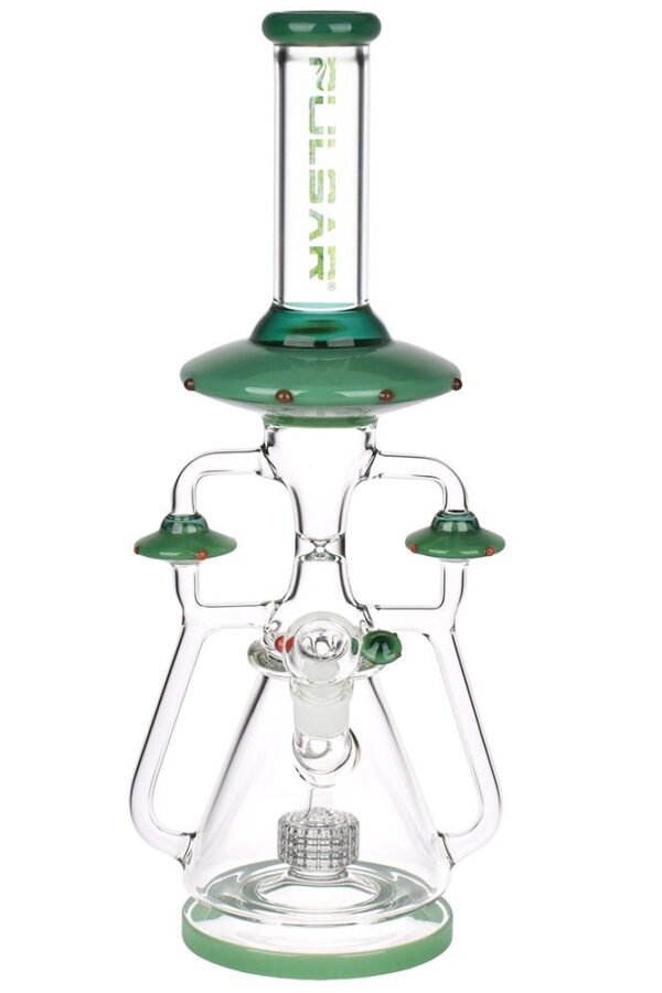 Pulsar Far-Out Visitors Recycler Glass Water Pipe / 17.25"" / 19mm F