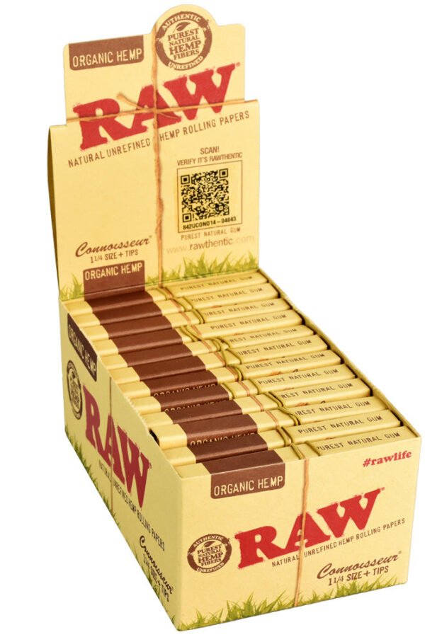 Raw Organic Hemp 1 Connoisseur Rolling Papers - 25PC