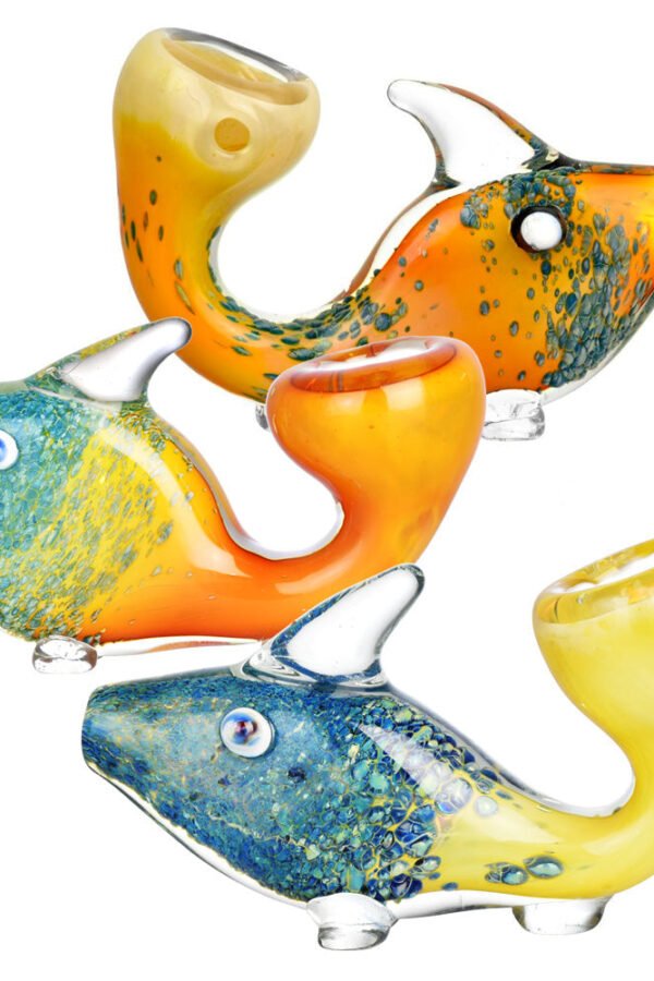 Standing Fritted Tropical Fish Hand Pipe / Colors Vary