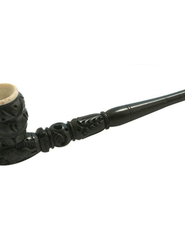 Wooden Pipe w/ Wood & Stone Bowl / 8 Inch