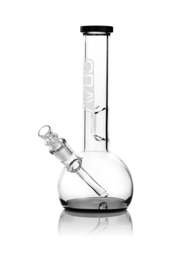GRAV Small, Black Accent Round Base Water Pipe