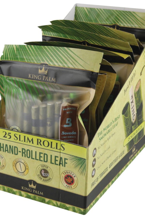 King Palm Hand Rolled Leaf - 25ct / Slim - 8PC DISPLAY