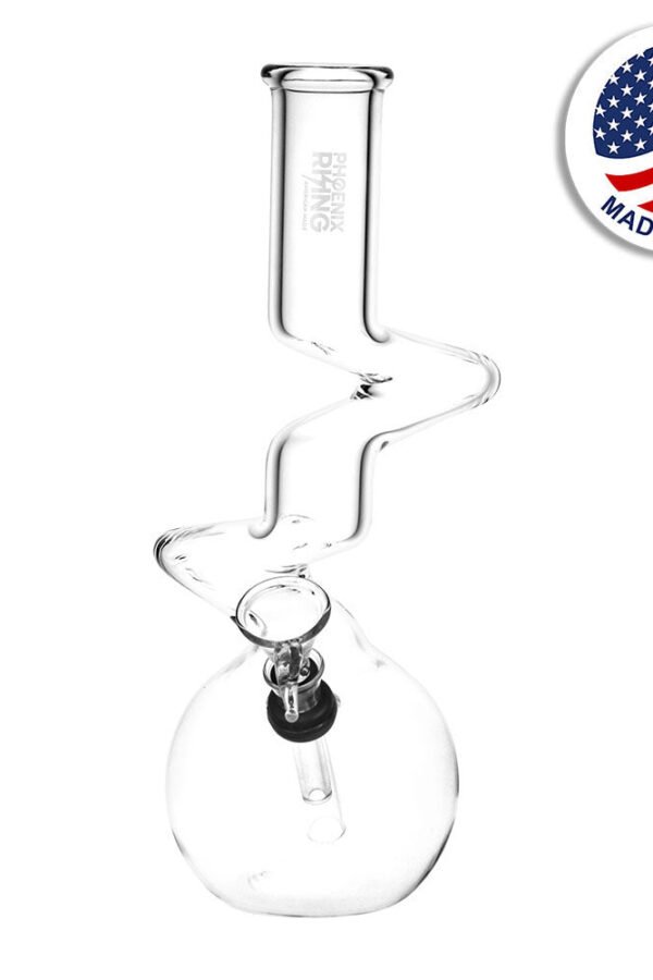 Phoenix Rising Zig Zag Bubble Base Water Pipe - 9.5