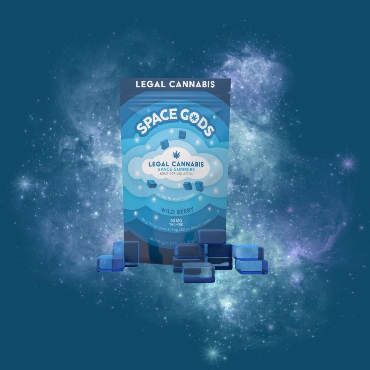 Space Gummies / Wild Berry / Delta 9 + CBD 10CT Bag