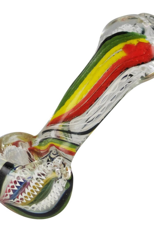 Worked Rasta Hand Pipe - 3.75""