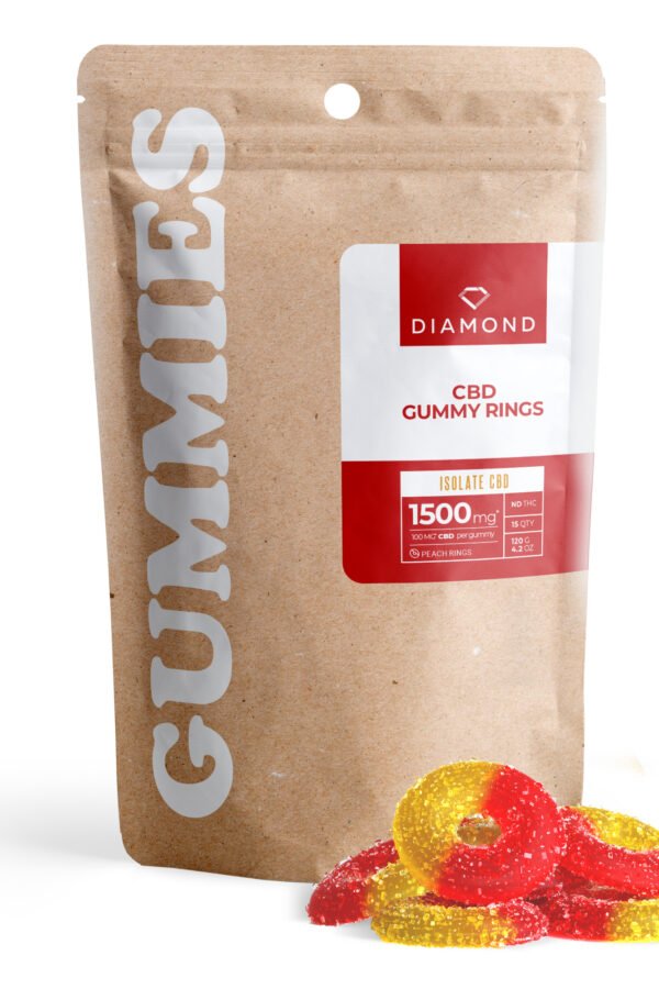 100mg CBD Isolate Gummy Rings - Diamond CBD (1,500mg)