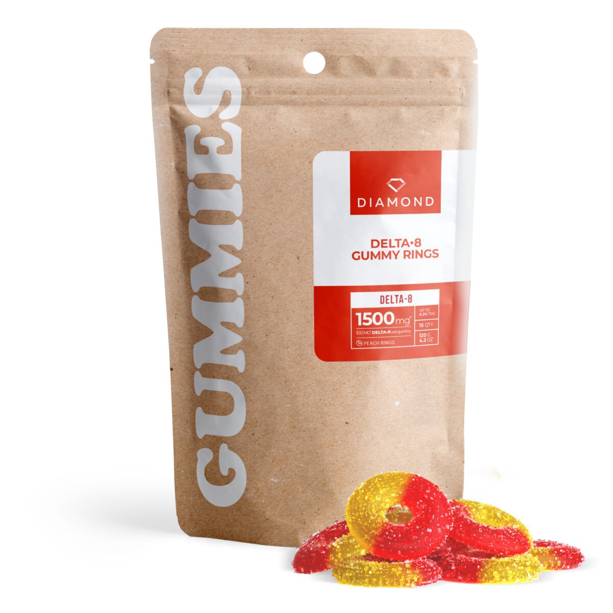 100mg Delta 8 Gummy Rings - Diamond CBD (1,500mg)