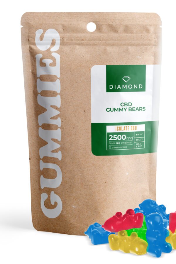 50mg CBD Isolate Gummy Bears - Diamond CBD (2,500mg)
