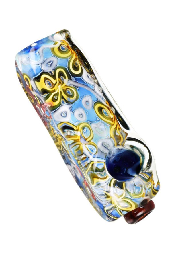 River Flowers Squared Glass Hand Pipe