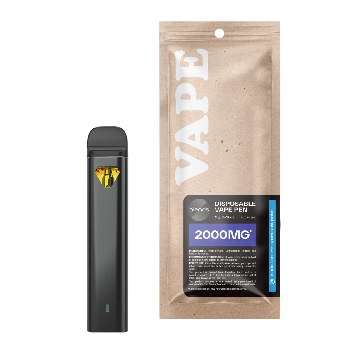 Sleep Blend - 2000mg Vape Pen - Sativa - 2ml - Blends by Fresh (Incredible Hulk, 2,000mg)