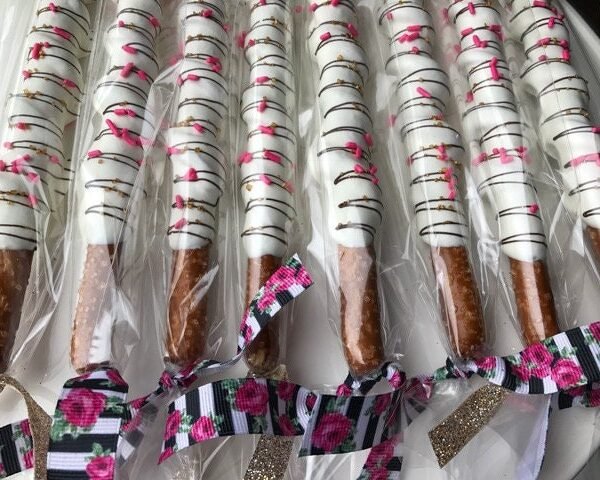 1 Dozen Kate Spade Chocolate Pretzels, Shower, Bachelorette, Theme, Decor, Shower