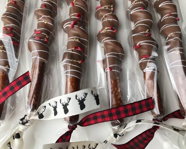 1 Dozen Lumberjack Chocolate Covered Pretzels, Theme, Shower, Birthday, Favors, First