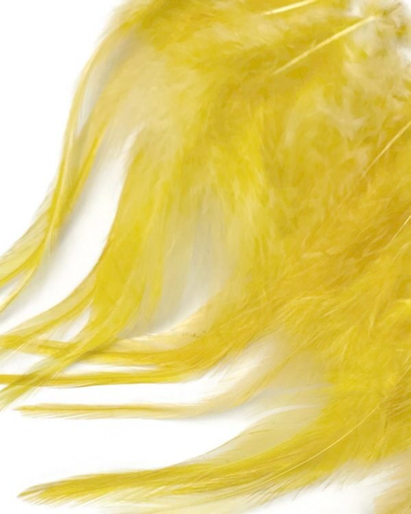 1 Dozen - Short Solid Blonde Whiting Farm Rooster Saddle Hair Extension Feathers Fly Tying Craft Supply 818