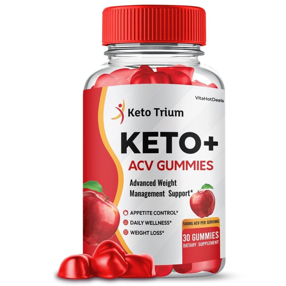 1 Pack Keto Trium ACV Gummies Max Strength Formula Dietary Supplement