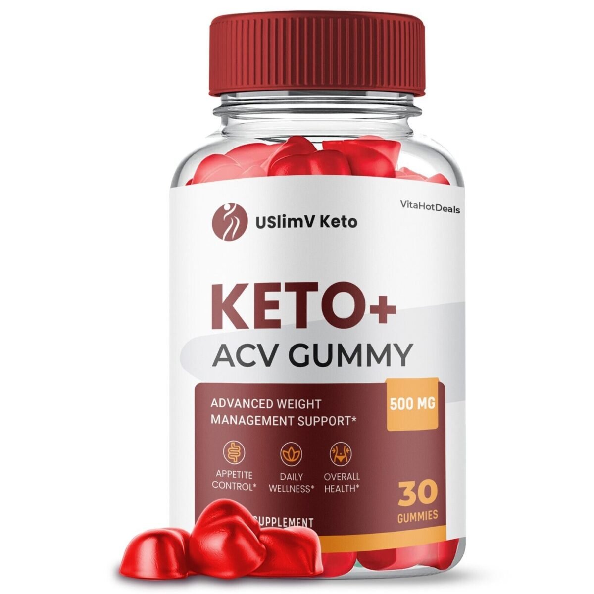 1 Pack USlimV Keto ACV Gummies Max Strength Gummies with Apple Cider Vinegar