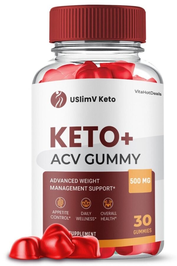 1 Pack USlimV Keto ACV Gummies Max Strength Gummies with Apple Cider Vinegar