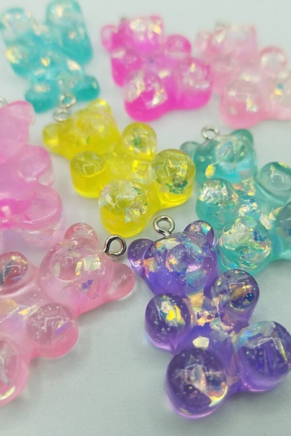 10 Gummy Bear Charms, Large | 1.25", Charms For Jewelry Making, Candy Pendant, Designer Colorful Kids