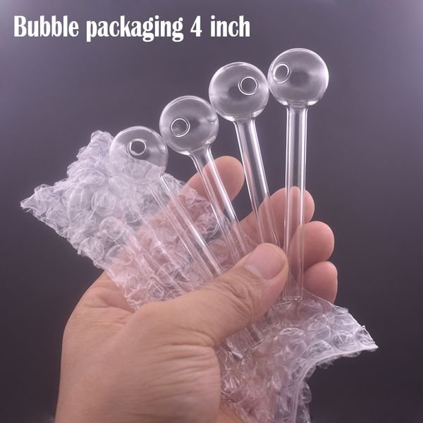 100pcs Portable Mini Glass Oil Burner Pipe Mini Thick Pyrex Smoking Pipes Clear Test Straw Tube Oil Burners for Water Bong Accessories