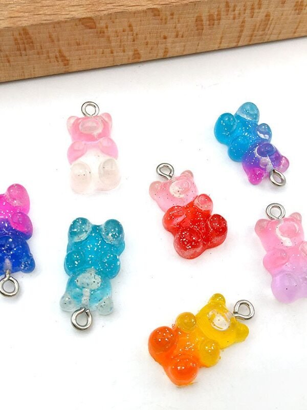 10/20/30Pcs Jelly Gummy Bear Charm,resin Candy Pendant,diy Findings Earring Bracelet Jewelry Making Accessories