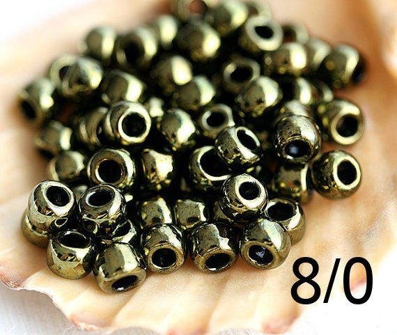 10G Toho Seed Beads 8/0 Gold Lustered Dark Chocolate Bronze