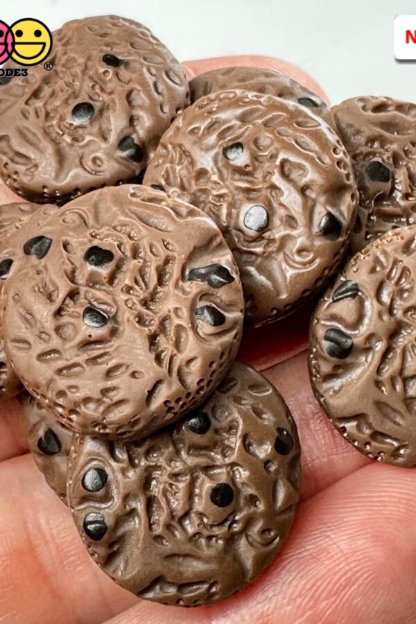 10Pcs Chocolate Chip Cookies Flatback Charms Mini Charm Faux Food Slime Supplies Fake Bake Miniature Cookie Cabochons Decoden Playcode3