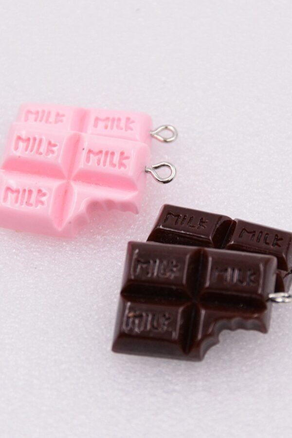10Pcs/Lot 3D Simulate Chocolate Resin Charms Pendants Milk Food Dangle For Diy Earrings Key Chain Jewelry Making Accessories Gift