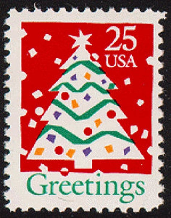 10X Christmas 1990 Xmas Tree 25C Unused Vintage Postage Stamps Free Shipping Your #1 Source. The Best Prices On Stamps