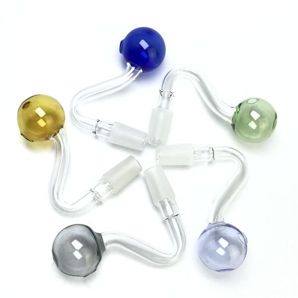 10mm 14mm 18mm Thick Pyrex Glass Oil Burner Pipe with Colorful 30mm Big Ball Heady Smoking Water Bong Pipes Tube