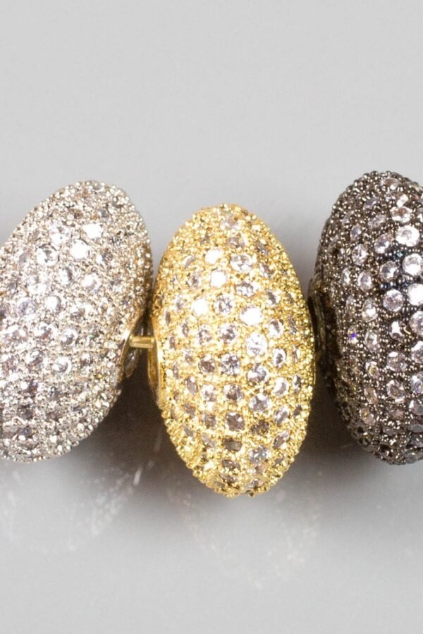 10mm Cubic Zirconia Rhinestone Pave Saucer 3 Colors
