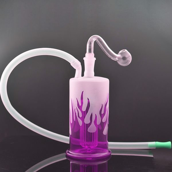 10mm female Bubbler Smoking Water Pipe Bongs Thick 10mm Joint Glass Oil Burner Bongs Dab Oil Rigs Hookah with Male Glass Oil Burner Pipe and Hose