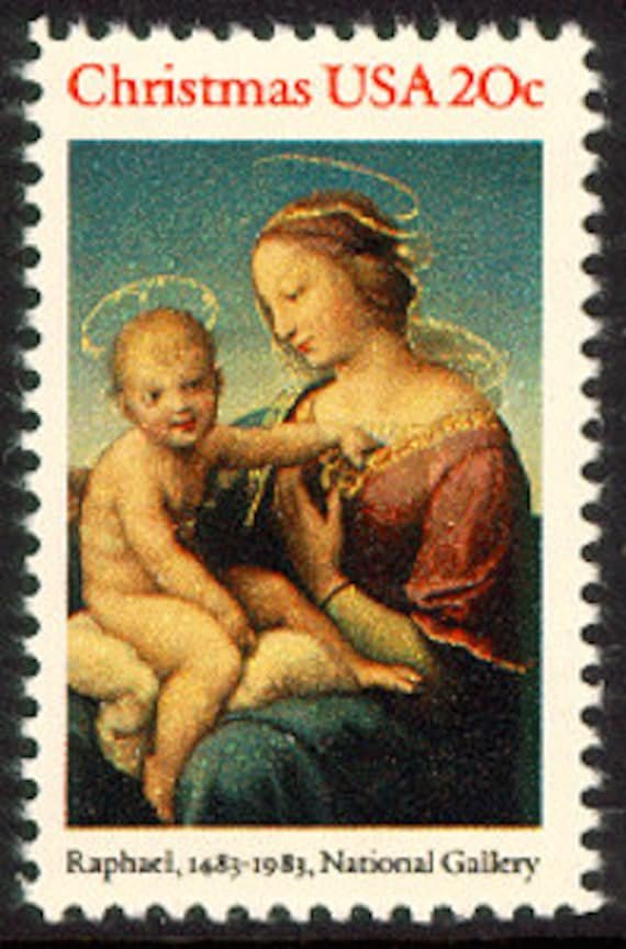 10x 1983 Christmas Madonna & Child Raphael Painting 20C Unused Vintage Postage Stamp Free Shipping #1 Source. Best Prices On Stamps