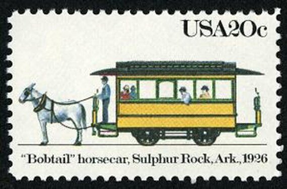 10x Arkansas Sulphur Rock Streetcars 1983 20C Yellow Unused Postage Stamps Free Shipping #1 Best Prices On Vintage Postage Stamps