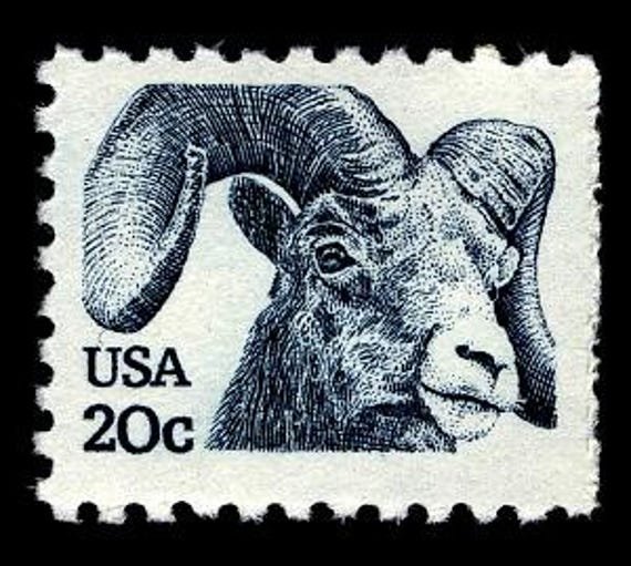 10x Bighorn Sheep Rocky Mountain Colorado Ram 1982 20C Blue Unused Postage Stamp. Free Shipping #1 Source Best Prices On Vintage Stamps