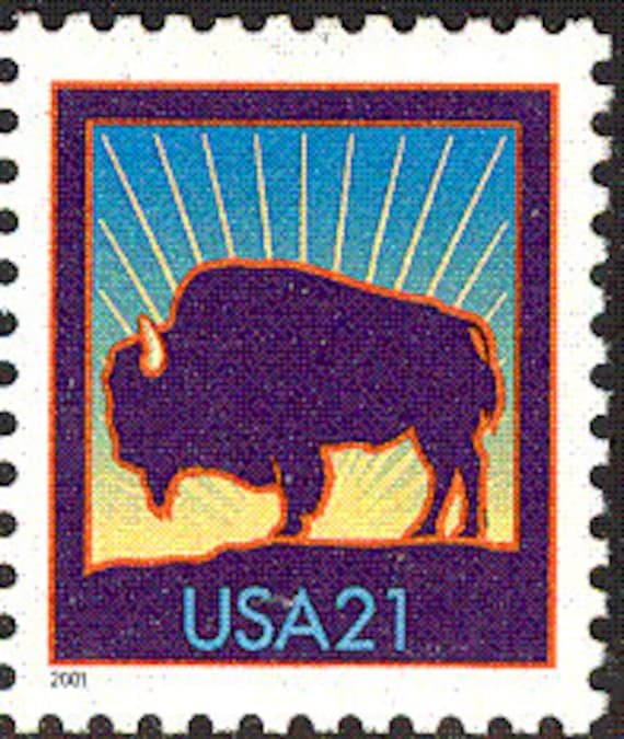 10x Buffalo Bison Yellowstone 21C Unused Postage Stamp. Free Shipping #1 Source With The Best Prices On Vintage Stamps