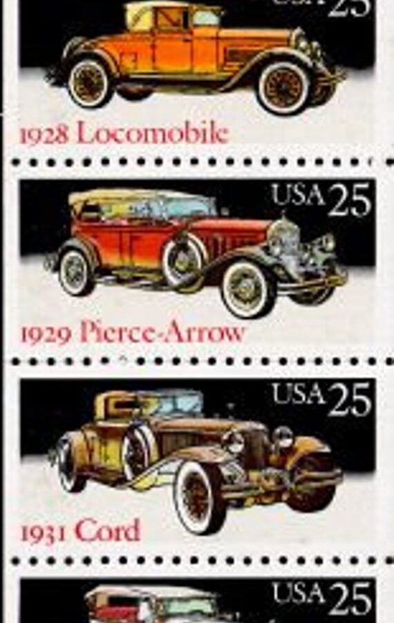 10x Classic Cars Packard Cord Duesenberg 5 Diff 1988 25C Unused Postage Stamps Free Shipping #1 Source Best Prices On Vintage Stamps