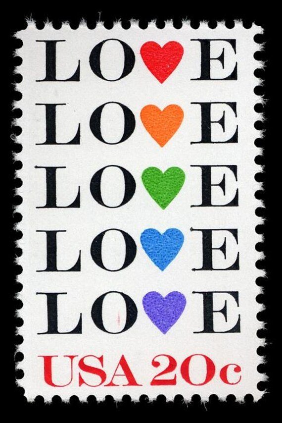10x Love 1984 20C Vintage Postage Stamp Free Shipping Wedding Invitations #1 Source For Stamps With The Best Prices