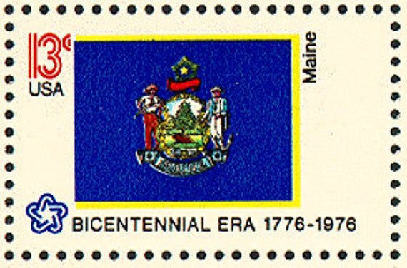 10x Maine Flag 1976 13C Unused Postage Stamp Free Shipping #1 Source Best Prices On Vintage Stamps