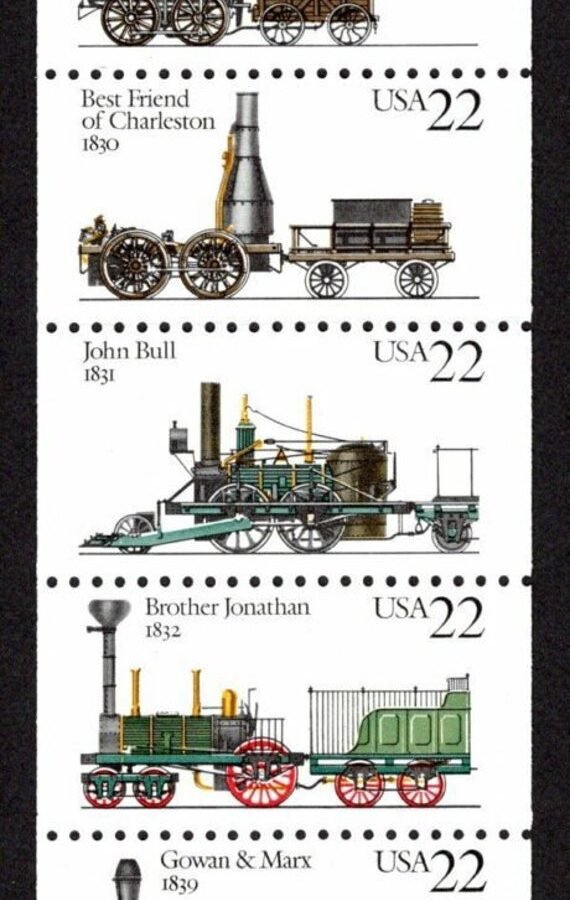 10x Trains Steam Locomotives 5 Diff 1987 22C Unused Postage Stamps Free Shipping Your #1 Source With The Best Prices On Vintage Stamps