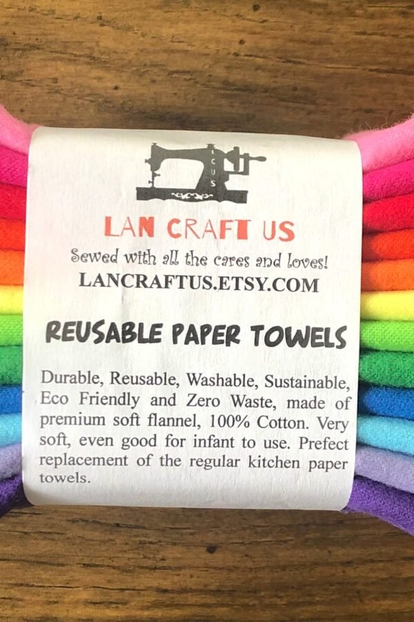 12 1 Or 2Ply 12"x11"/8"x8" Solid Rainbow Paperless Paper Towels/Cloth Napkins Reusable Wipes Unpaper
