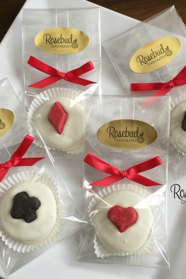 12 Casino Playing Cards Chocolate Covered Oreo Cookie Party Favors Birthday Fundraiser Heart Spade Club Diamond