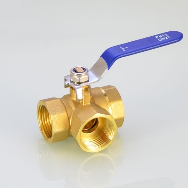 1/2 IN Copper Three Way Ball Valve T Type L Type 1/4IN 3/8IN 3/4 IN 1 IN Inner Wire Valve Switch Water Pipe Heating Joint