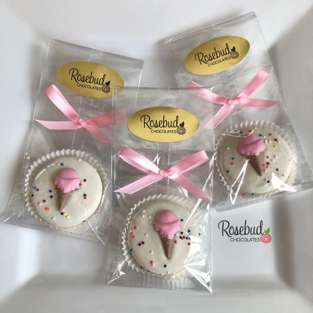 12 Ice Cream Cone Chocolate Covered Oreo Cookie Birthday Party Favors Dessert Candy Sweets