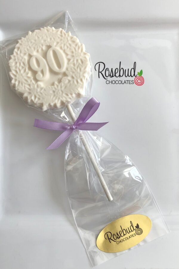 12 Number #90 Chocolate Decorative Floral Lollipop Favors 90Th Birthday Party Candy
