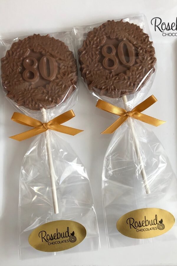 12 Number Eighty #80 Chocolate Decorative Floral Lollipop Candy Favors 80Th Birthday Party