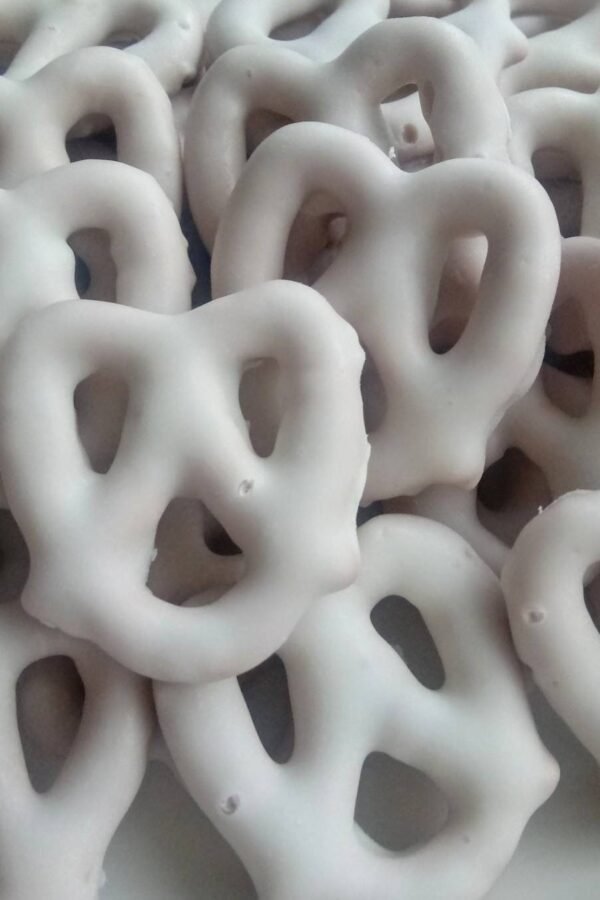 1/2 Pound Of White Chocolate Covered Mini Pretzel Twists - Hand Dipped Homemade