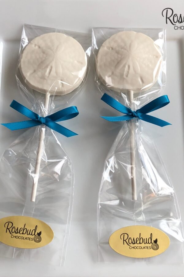 12 Sand Dollar Chocolate Lollipops Beach Nautical Birthday Party Favors Wedding Ideas